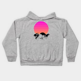 Funny bunnies in the sun Kids Hoodie